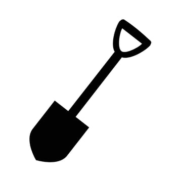shovel tool dig the hole vector
