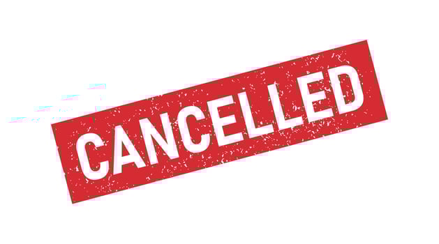 Grunge red cancelled word rubber stamp. Cancel sign sticker. Grunge vintage square label. Vector illustration isolated on white background.