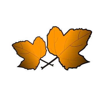 an illustration of 2 leaves. suitable for gardening logos vector