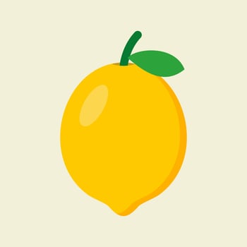 lemon flat design vector illustration. can be used in restaurant menu, cooking books and organic farm label. Healthy food. Tasty vegan . Organic product. Culinary ingredient. Detailed vector design