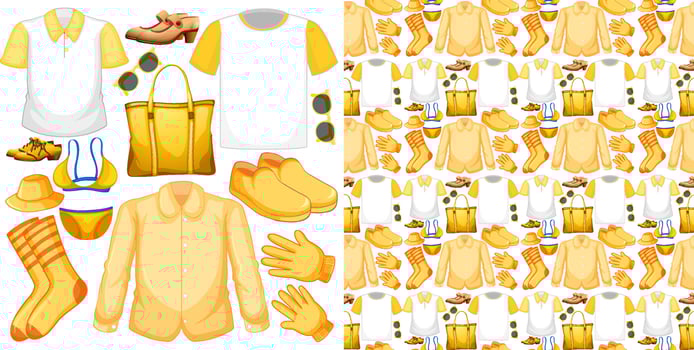 Seamless background design with cloth theme on white background vector