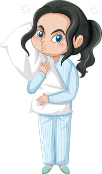 Cute girl standing on white ground vector