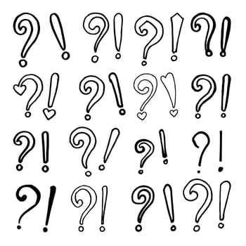 question mark and exclamation mark set, vector illustration.