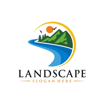 Landscape logo design illustration vector template