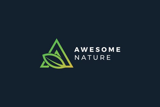 Letter A aesthetic ecological leafy logo vector