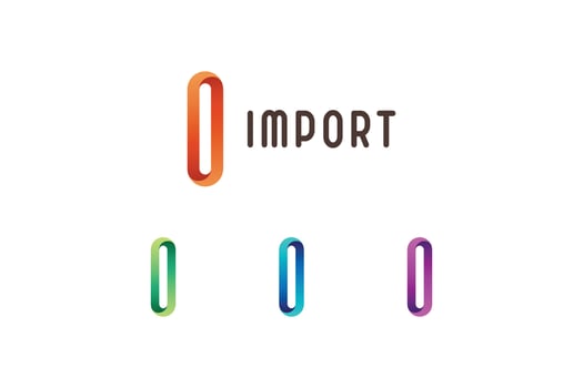 Letter I 3d logo vector