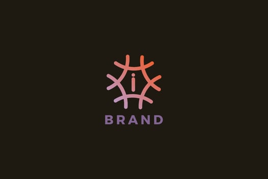 Letter i ornamental business logo vector