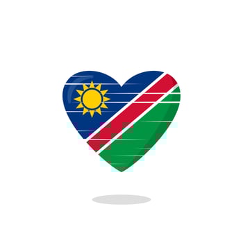Namibia flag shaped love illustration vector
