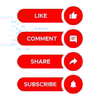 Like, Comment, Share and Subscribe Button. Icon Set Collection in Bar Shape vector