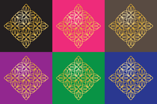 Ornamental Vector Vintage Pattern with Colorful Background
