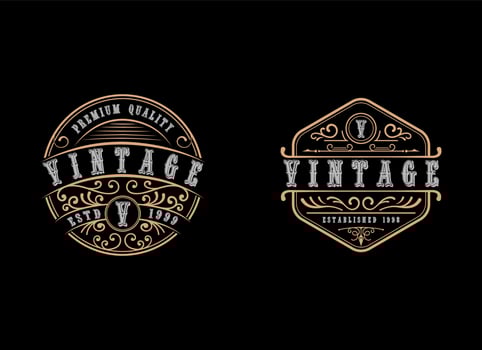 Badge Vintage Style Logo Design Template vector
