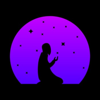 man praying silhouette style vector illustration