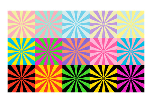 Spread beam background including various color sets vector