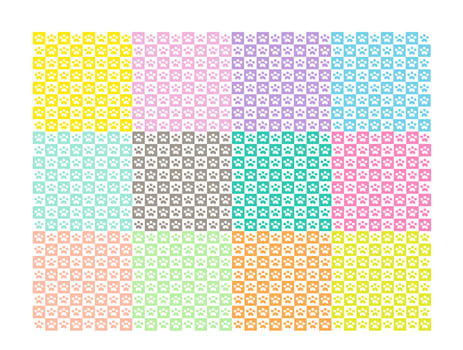 Seamless background with animal foot prints assorted colors. vector