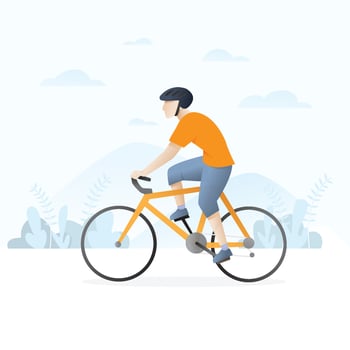 Man riding bicycle illustration vector