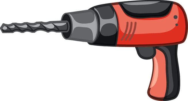 Drilling machine cartoon style vector