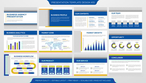 set of corporate presentation template design with minimalist concept and modern layout use for annual report and business profile vector