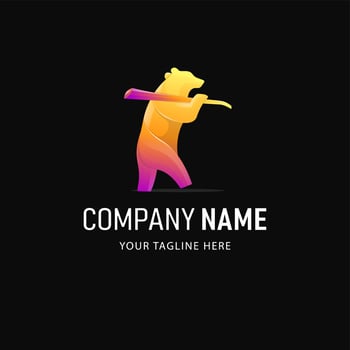 Colorful Bear Logo Design. Gradient Style Animal logo vector