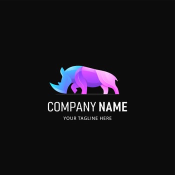 Colorful Rhino Logo Design vector