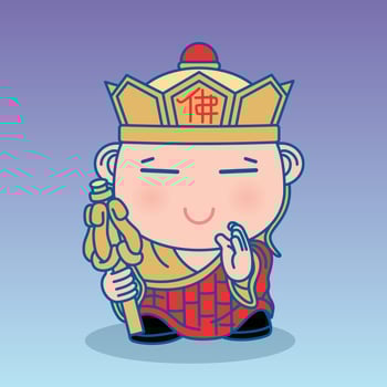 Chinese of god, Cute Cartoon character vector illustration