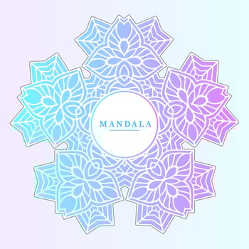 beautiful line art gradient mandala vector