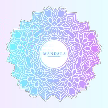 beautiful line art gradient mandala vector