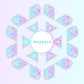 beautiful line art gradient mandala vector