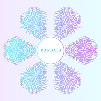 line art gradient mandala vector for design