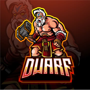 dwarf esport logo mascot design vector