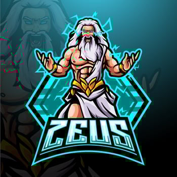 Zeus esport logo mascot design vector