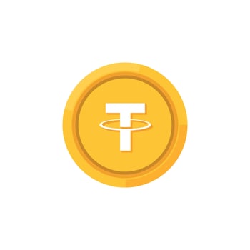 Usdt crypto flat icon vector