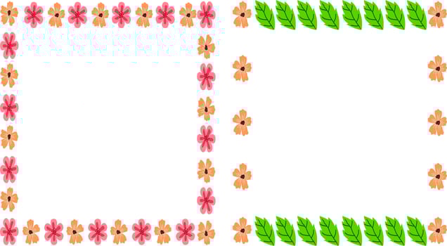 flower and leaves frame or border. vector