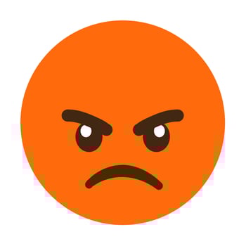 Red-faced angry face emoji vector