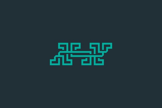 Letter H Abstract Line Logo. Vector Design.
