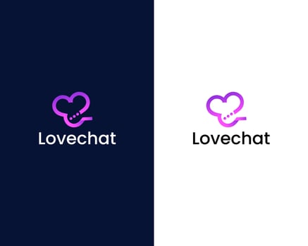 love with chat logo design template vector