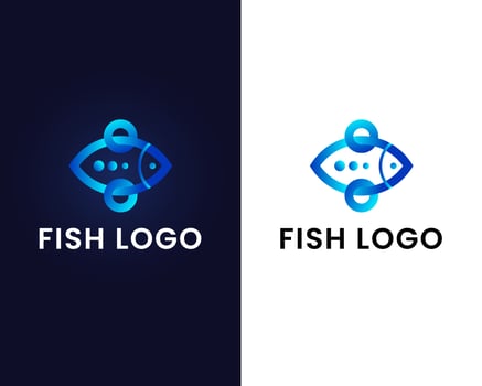 fish logo design template vector