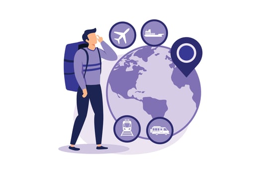 Global travelling illustration exclusive design inspiration vector