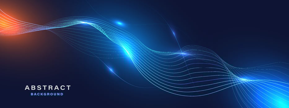 Abstract blue technology background with flowing lines. vector