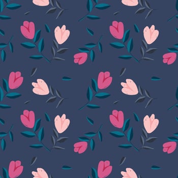 Hand drawn floral flower pattern. vector