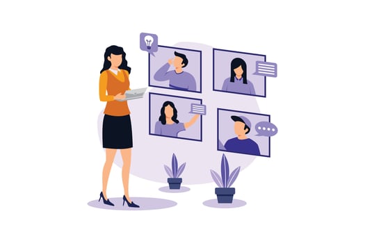 Online conference illustration exclusive design inspiration vector