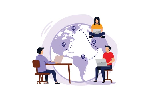 Outsourcing illustration exclusive design inspiration vector