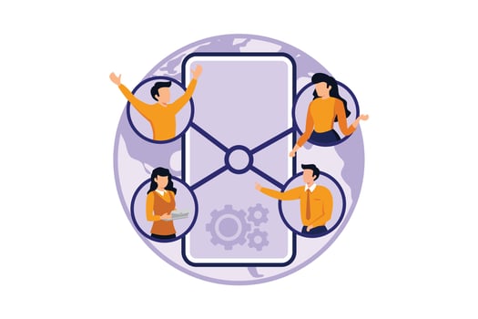Mobile Collaboration illustration exclusive design inspiration vector