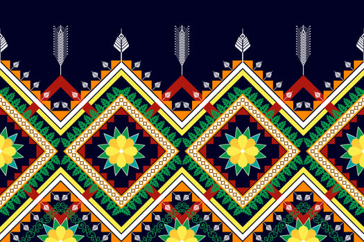 Floral ethnic seamless pattern design. Aztec fabric carpet mandala ornament chevron textile decoration wallpaper. Tribal turkey African Indian traditional embroidery vector illustrations background