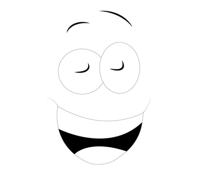 A Beautiful funny Face cartoon coloring book pages vector