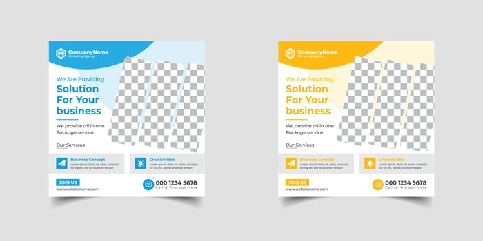 Business marketing banner for social media post template, Digital modern Corporate social media post design, Editable minimal square banner template for social media, square flyer, vector