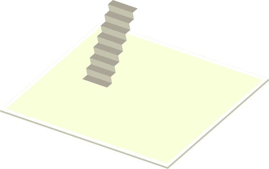 stairs realistic illustration with white background vector