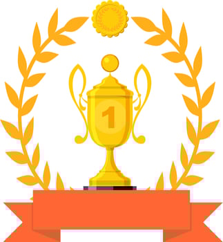 Award trophy golden cup vector