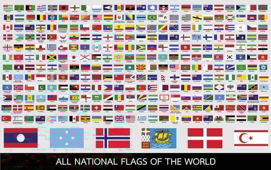 all national flags of the world vector