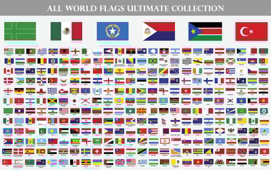 all national flags of the world vector