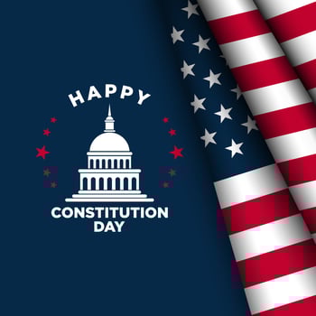 Constitution Day Background with USA Flag Illustration. vector